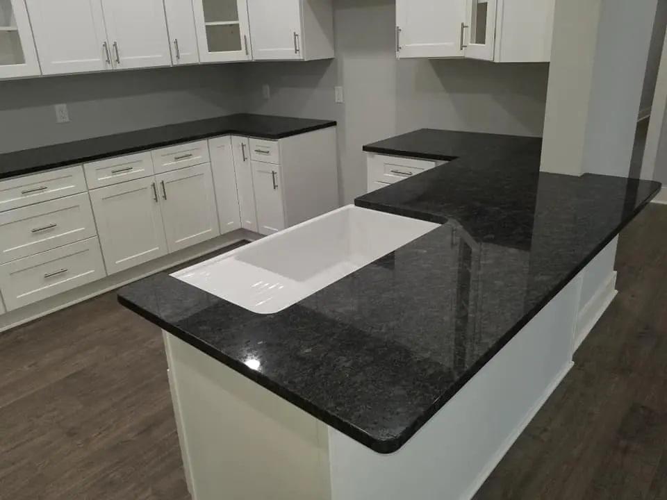 Steel Grey kitchen Island and Countertops