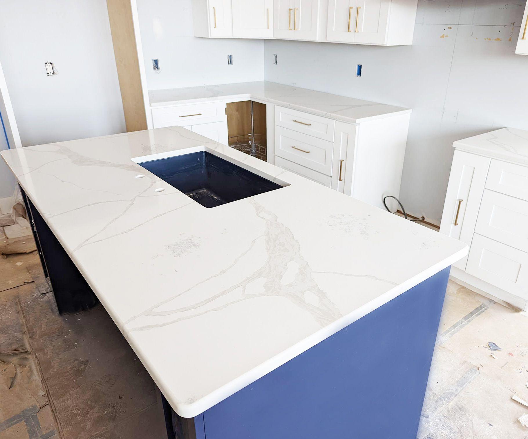 Calacatta Palazzo Quartz Kitchen Island