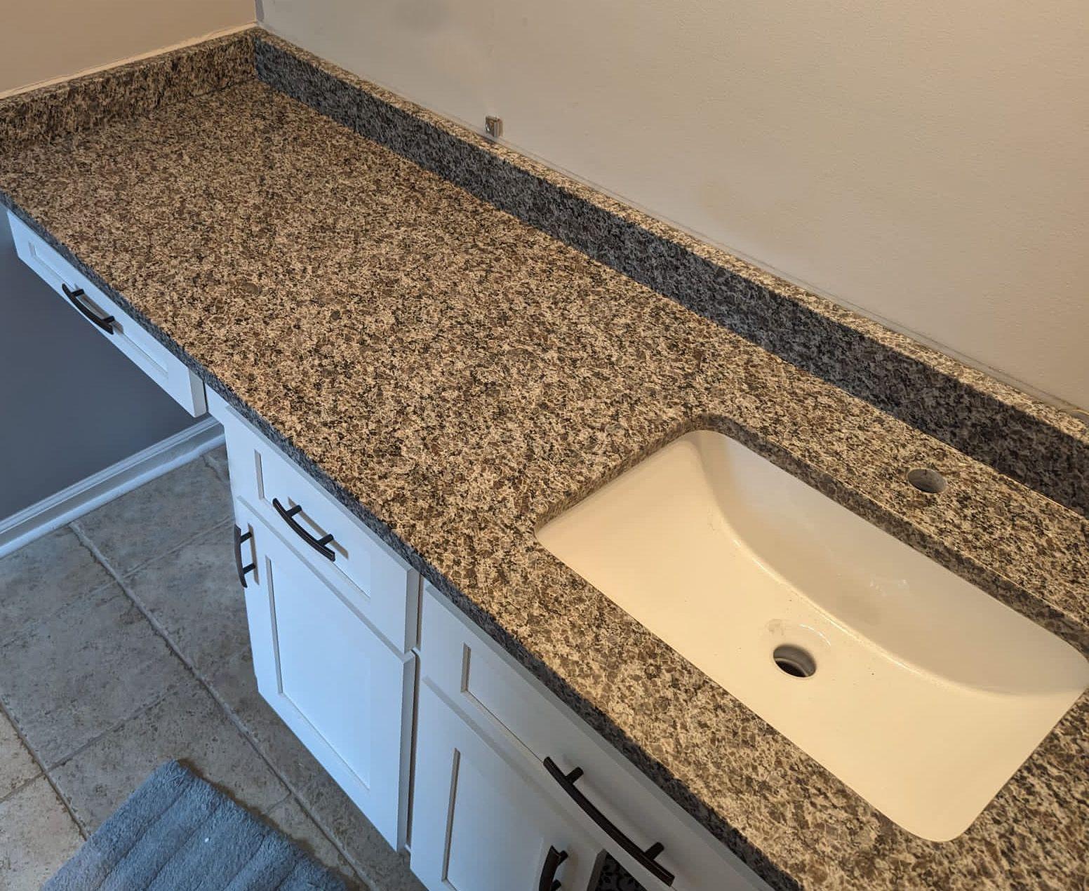 Azul Platino Granite Bathroom Countertop 