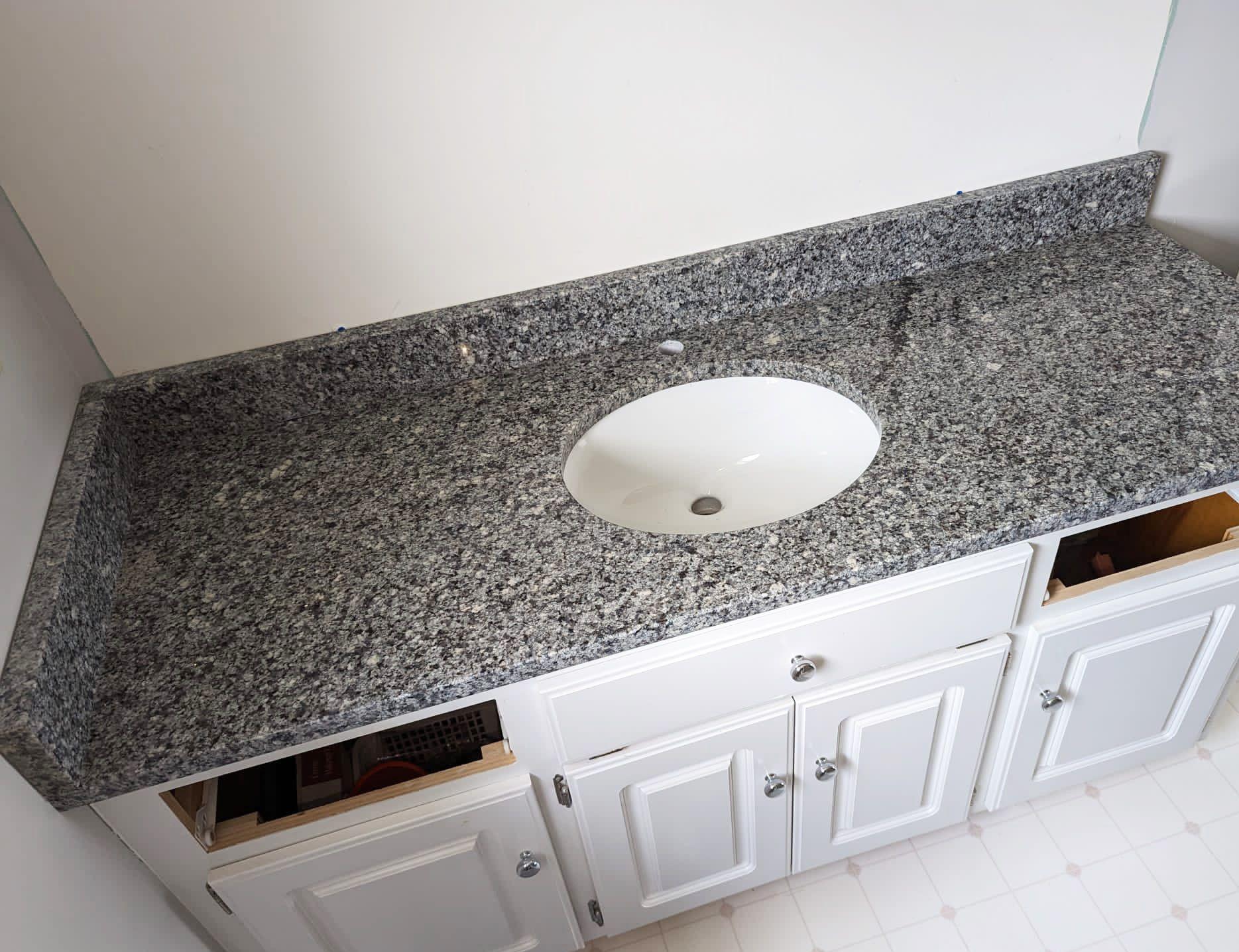 Azul Platino Granite Bathroom Countertop 