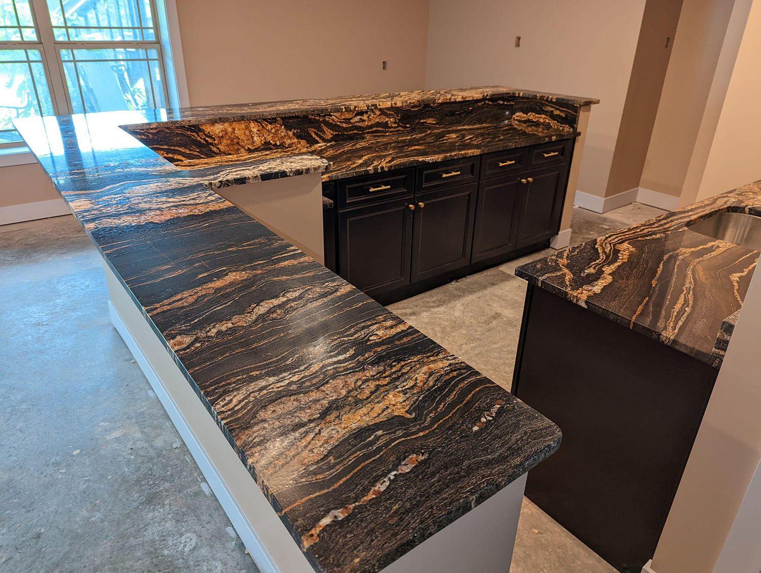 Black Fusion Granite Bar Countertops