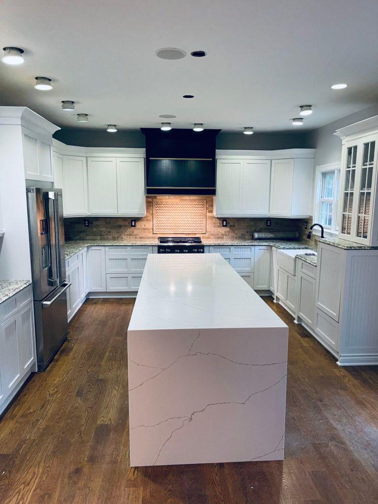 Calacatta Siena Quartz Countertops and Island