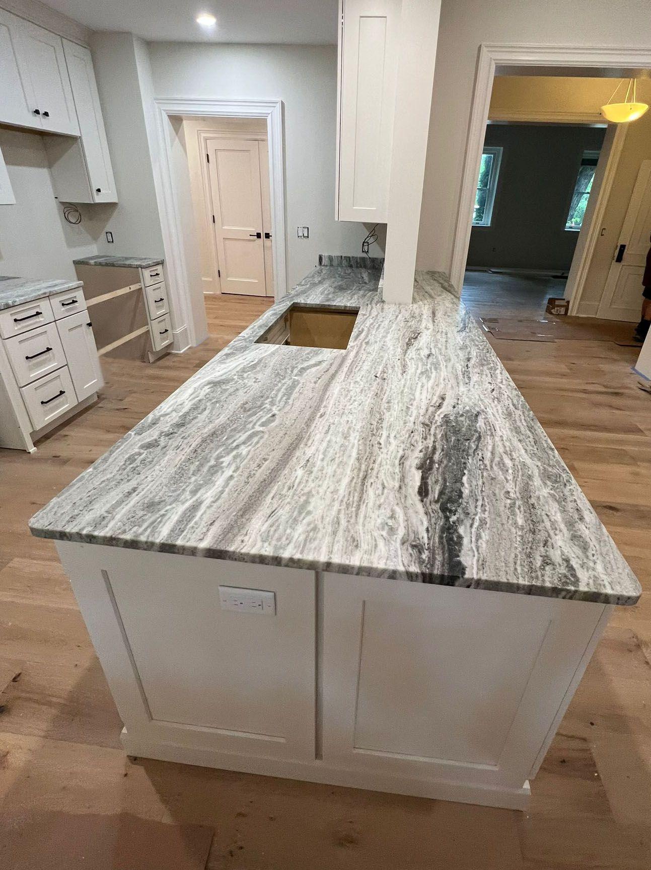 Fantasy Brown Marble Kitchen Island