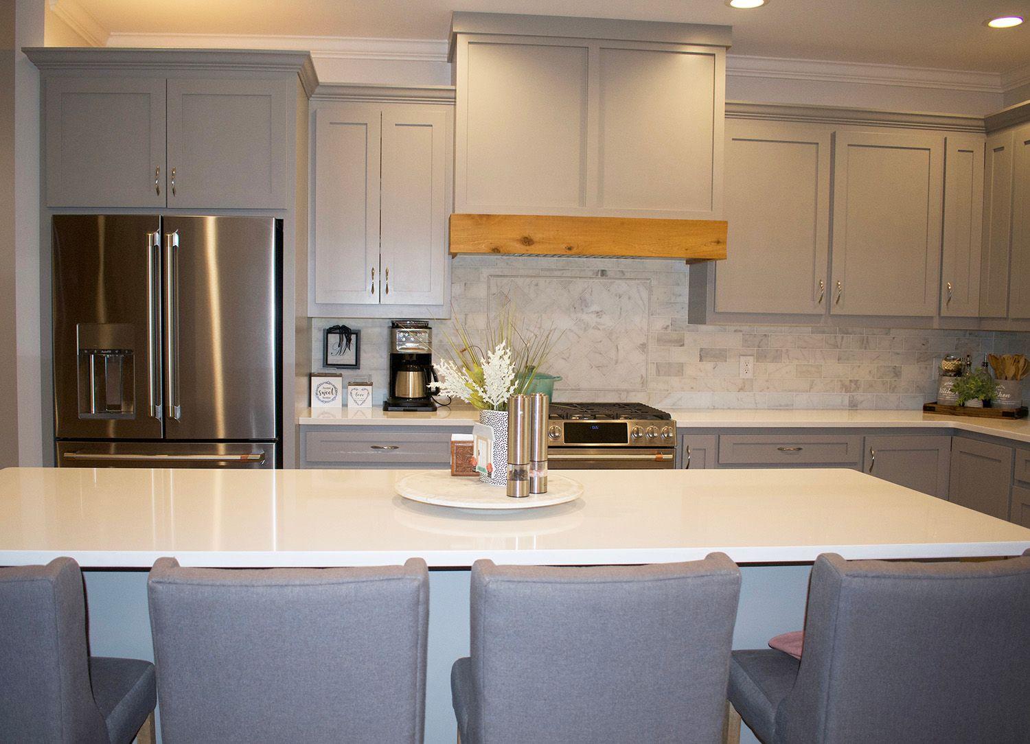 White Zen Quartz Kitchen Countertops