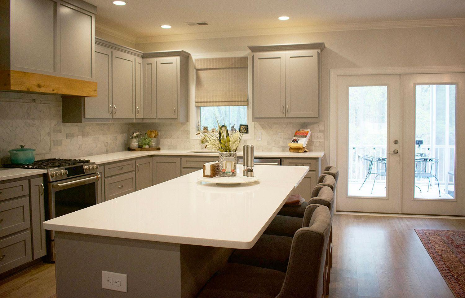 White Zen Quartz Kitchen Countertops