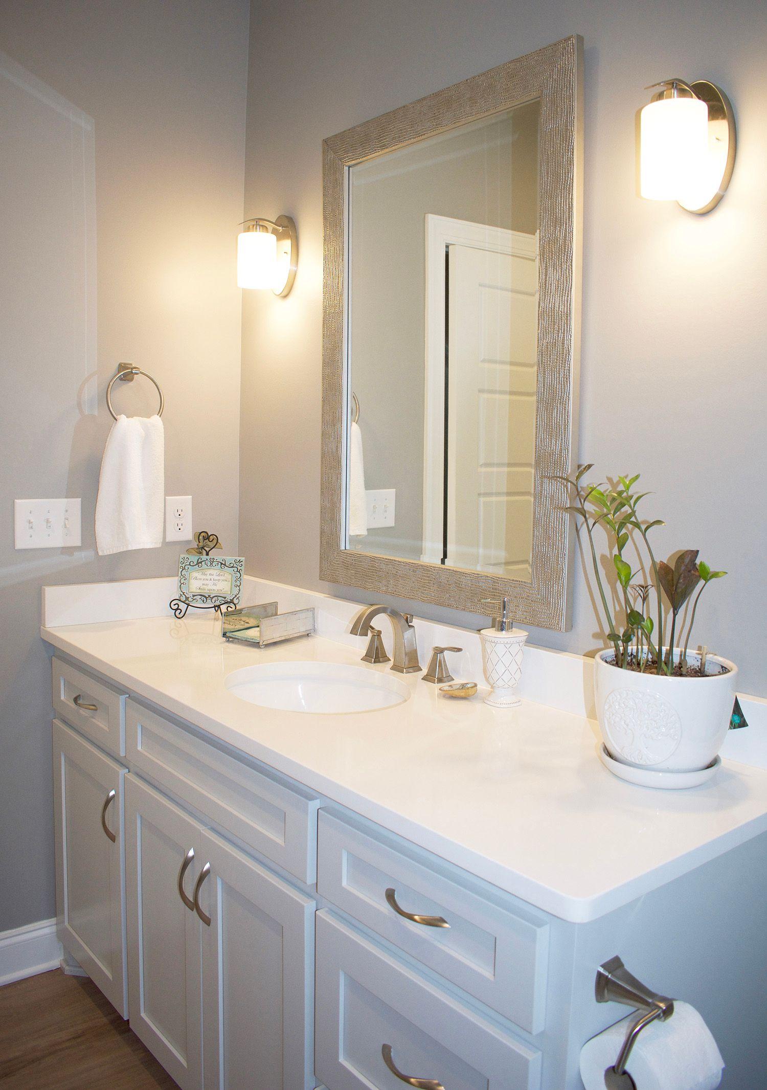 White Zen Quartz Bathroom Countertops