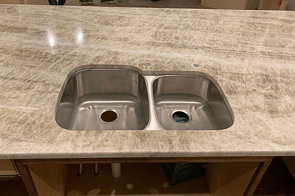 Taj Mahal Quartzite Countertop with Sink