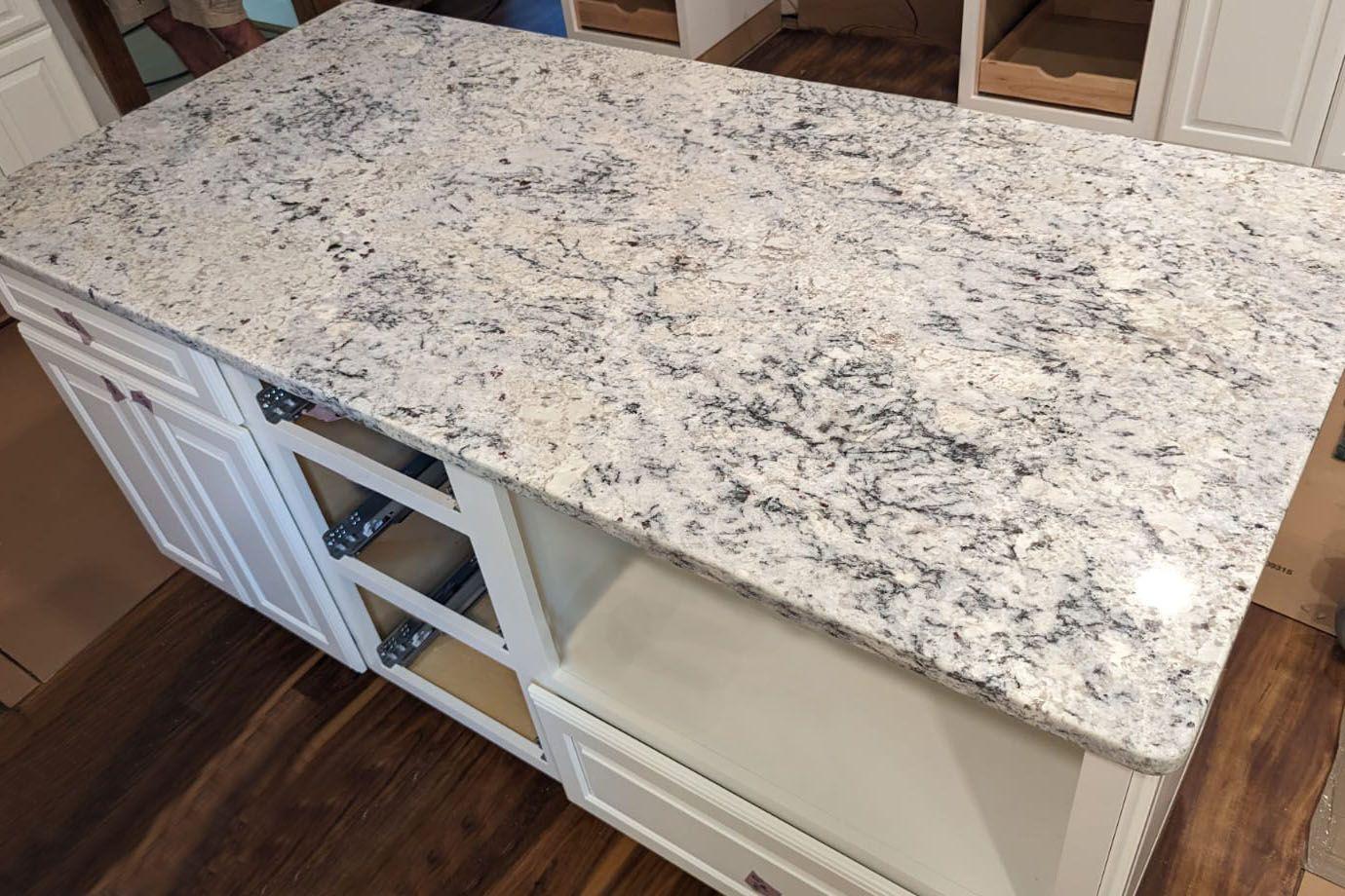 White Ice Granite Island Countertop