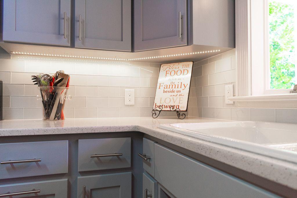 White Lace Quartz Countertops Subway Tile