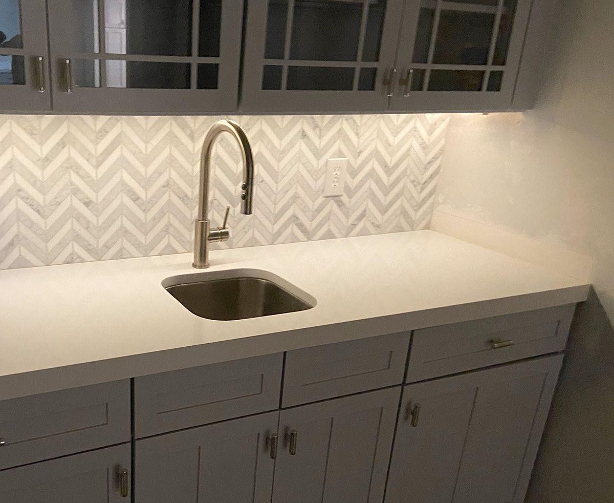 White Zen Quartz Bar Countertop