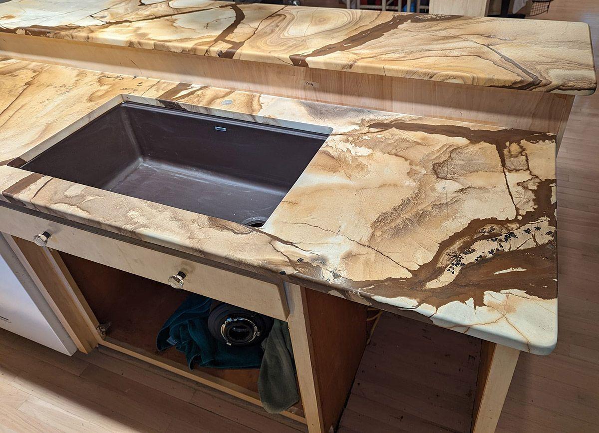 Palomino Quartzite Kitchen Island